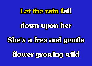Let the rain fall
down upon her
She's a free and gentle

flower growing wild