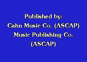 Published byz
Cahn Music Co. (ASCAP)

Music Publishing Co.
(ASCAP)