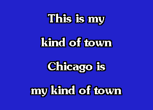 This is my

kind of town

Chicago is

my kind of town