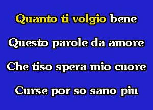 Quanto ti volgio bene
Questo parole da amore
Che tiso spera mio cuore

Curse por so sano piu