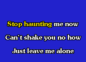 Stop haunting me now
Can't shake you no how

Just leave me alone