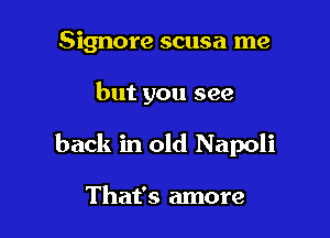 Signore scusa me

but you see

back in old Napoli

That's more