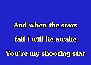 And when the stars
fall I will lie awake

You're my shooting star