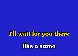I'll wait for you there

like a stone