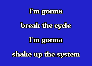 I'm gonna
break the cycle

I'm gonna

shake up the system
