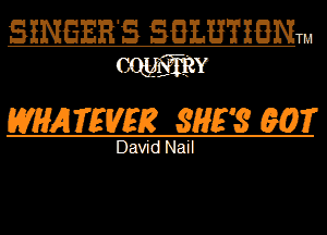 SINGERS SBLETIBNm
WY

WAWER SHE'S W?

David Nail