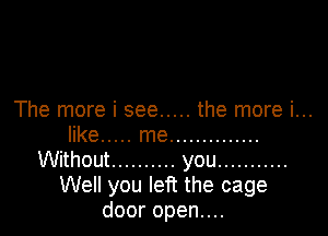 Thernoreisee ..... thernoreiu.

er ..... tne ..............
VVHhout .......... you ...........
UVeHyoule thecage
dooropennn