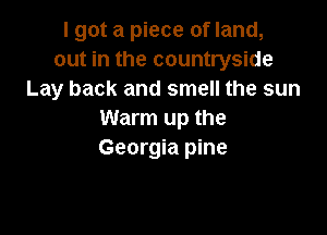I got a piece of land,
out in the countryside
Lay back and smell the sun

Warm up the
Georgia pine