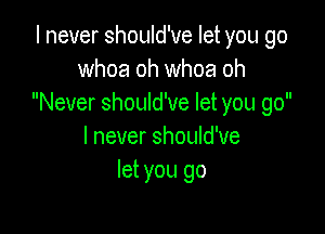 I never should've let you go
whoa oh whoa oh
Never should've let you go

I never should've
let you go