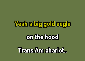 Yeah a big gold eagle

on the hood

Trans Am chariot.