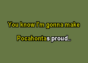 You know I'm gonna make

Pocahontas proud..