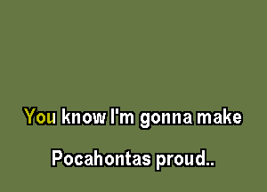 You know I'm gonna make

Pocahontas proud..