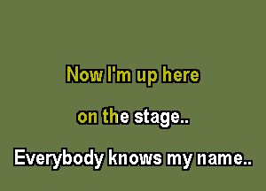 Now I'm up here

on the stage..

Everybody knows my name..