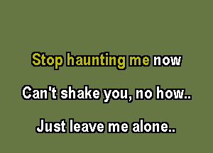 Stop haunting me now

Can't shake you, no how..

Just leave me alone...