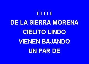 DE LA SIERRA MORENA
CIELITO LINDO

VIENEN BAJANDO
UN PAR DE