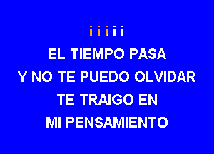 EL TIEMPO PASA
Y N0 TE PUEDO OLVIDAR
TE TRAIGO EN
MI PENSAMIENTO