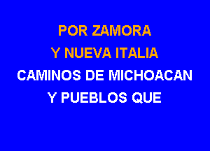 POR ZAMORA
Y NUEVA ITALIA
CAMINOS DE MICHOACAN

Y PUEBLOS QUE