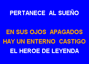 PERTANECE AL SUENO

EN SUS OJOS APAGADOS
HAY UN ENTERNO CASTIGO
EL HEROE DE LEYENDA