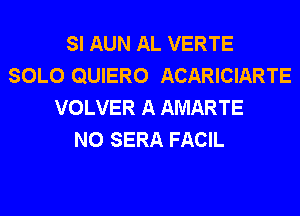 SI AUN AL VERTE
SOLO QUIERO ACARICIARTE
VOLVER A AMARTE
N0 SERA FACIL