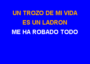 UN TROZO DE Ml VIDA
ES UN LADRON
ME HA ROBADO TODO