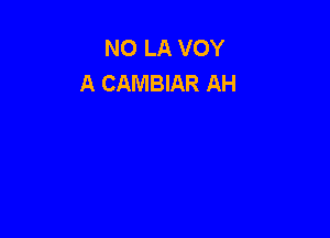 NO LA VOY
A CAMBIAR AH