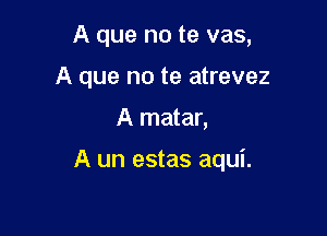 A que no te vas,
A que no te atrevez

A matar,

A un estas aqui.