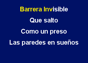 Barrera Invisible

Que salto

Como un preso

Las paredes en sueflos