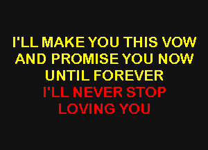 I'LL MAKE YOU THIS VOW
AND PROMISE YOU NOW

UNTIL FOREVER