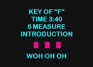 KEY OF F
TIME 3140
6 MEASURE

INTRODUCTION

WOH OH OH