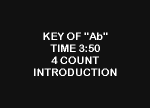 KEY OF Ab
TIME 3150

4 COUNT
INTRODUCTION