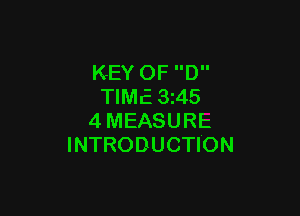 KEY OF D
TIME 3245

4MEASURE
INTRODUCTION