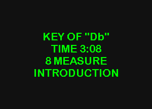 KEY OF Db
TIME 3z08

8MEASURE
INTRODUCTION