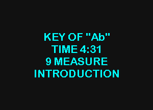 KEY OF Ab
TIME 431

9 MEASURE
INTRODUCTION