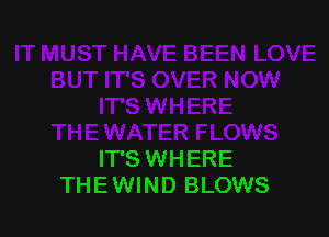 IT'S WHERE
THE WIND BLOWS