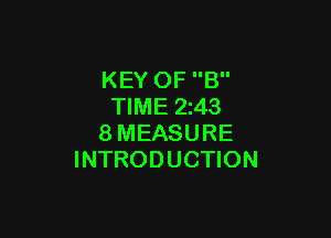 KEY OF B
TIME 2423

8MEASURE
INTRODUCTION