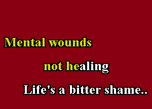 Mental wounds

not healing

Life's a bitter shame..