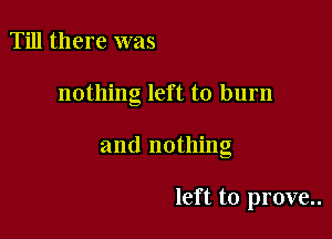 Till there was

nothing left to burn

and nothing

left to prove..