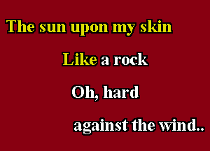 The sun upon my skin
Like a rock

Oh, hard

against the Wind..