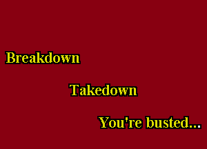 Breakdown

Takedown

You're busted...