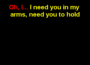 Oh, I... I need you in my
arms, need you to hold