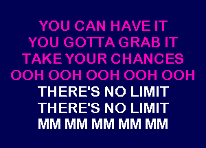 THERE'S NO LIMIT

THERE'S NO LIMIT
MM MM MM MM MM