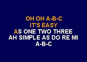 OH OH A-B-C
IT'S EASY

AS ONE TWO THREE
AH SIMPLE AS DO RE Ml

A-B-C