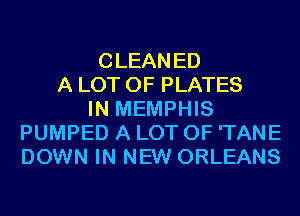 CLEANED
A LOT OF PLATES
IN MEMPHIS
PUMPED A LOT OF 'TANE
DOWN IN NEW ORLEANS
