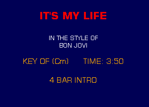 IN THE STYLE 0F
EIDN JDVI

KEY OF (Cm) TIME 3150

4 BAR INTRO