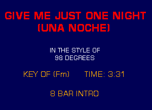 IN THE STYLE OF
88 DEGREES

KEY OF (Fm) TIME 331

8 BAR INTRO