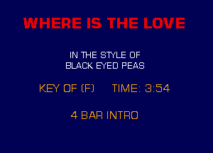 IN THE SWLE OF
BLACK EYED PEAS

KEY OF (P) TIME13i54

4 BAR INTRO