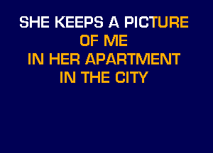 SHE KEEPS A PICTURE
OF ME
IN HER APARTMENT
IN THE CITY