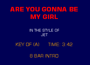 IN THE STYLE OF
JET

KEY OF (A) TIME 342

8 BAR INTRO