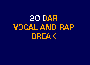 20 BAR
VOCAL AND RAP

BREAK