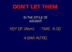 IN THE SWLE OF
ASHANN

KB OF EAbmJ TIME 4180

4 BAR INTRO